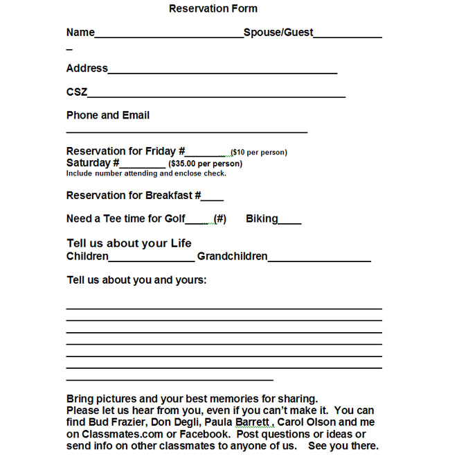 Class of 1961 50th Reunion Announcement